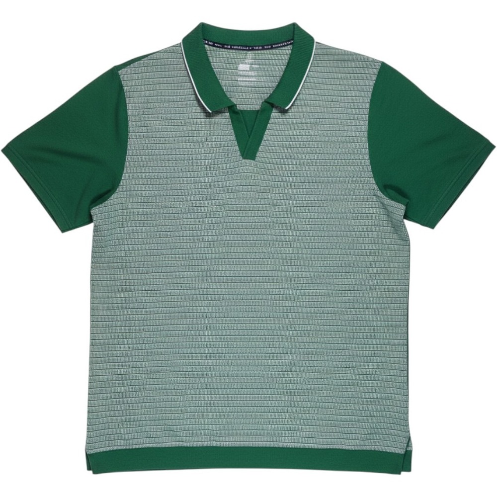 Shaquille O'Neal XLG Polo Shirt Mens 4XL Green Geometric Knit Short Sleeve‎